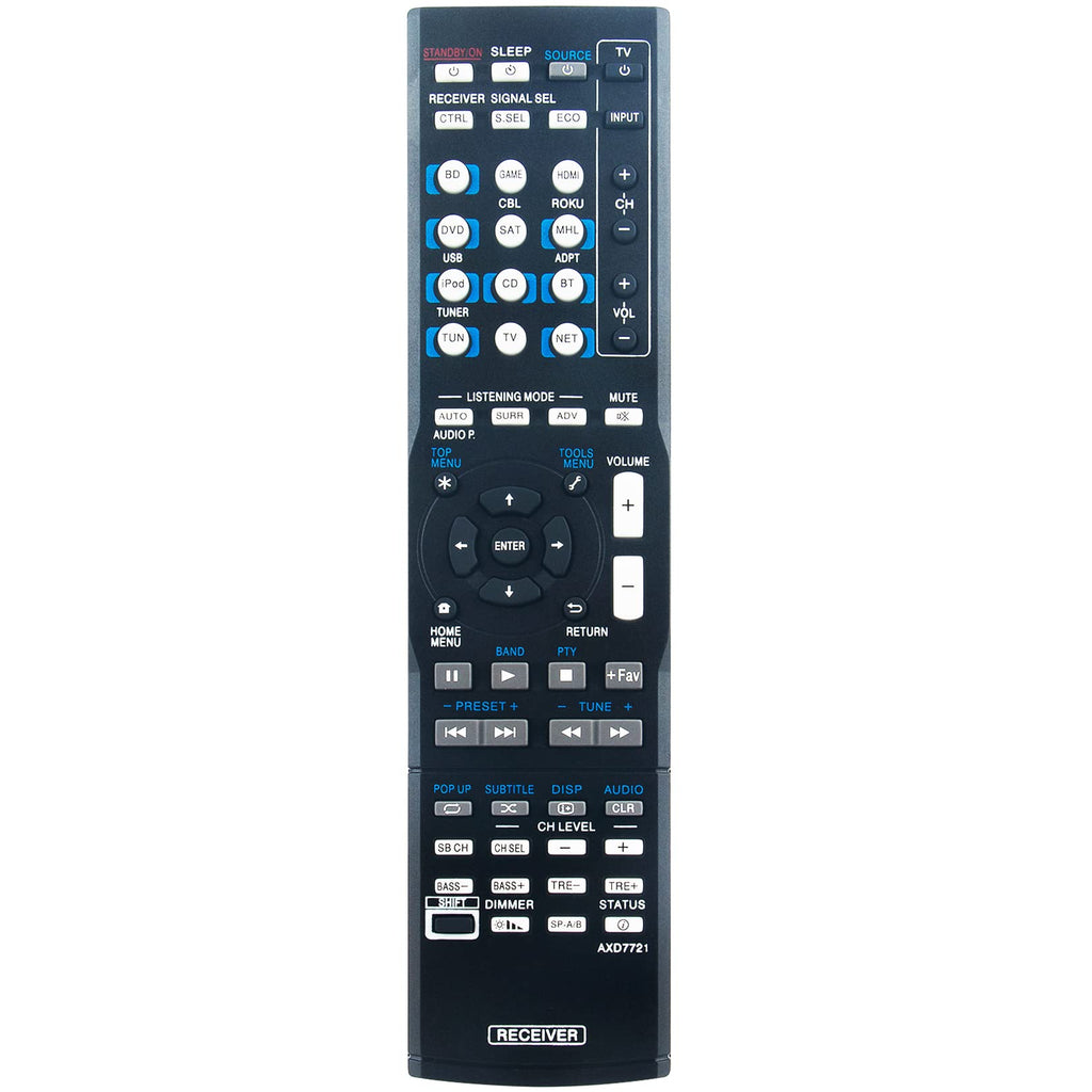 AXD7721 Replace AV Receiver Remote Control Work for Pioneer A/V Receiver VSX-824 VSX-824-K VSX-1029 VSX-1029-K VSX-44 VSX-1024 VSX-1024-K