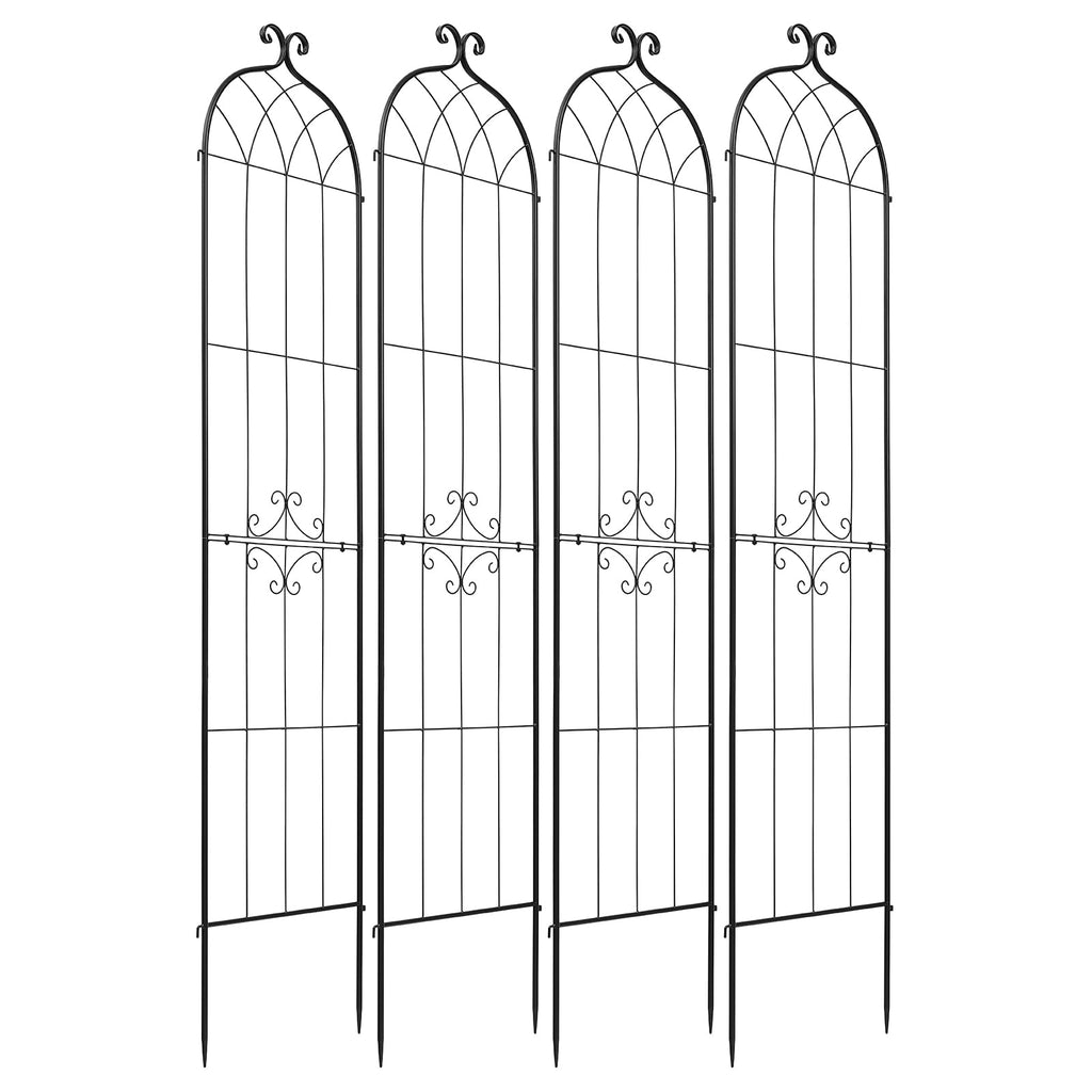 VEVOR 4 Packs Metal Garden Trellis for Climbing Plants Outdoor 87x21in, Rustproof Plant Tall Trellis for Rose Vine Flowers and Vegetables