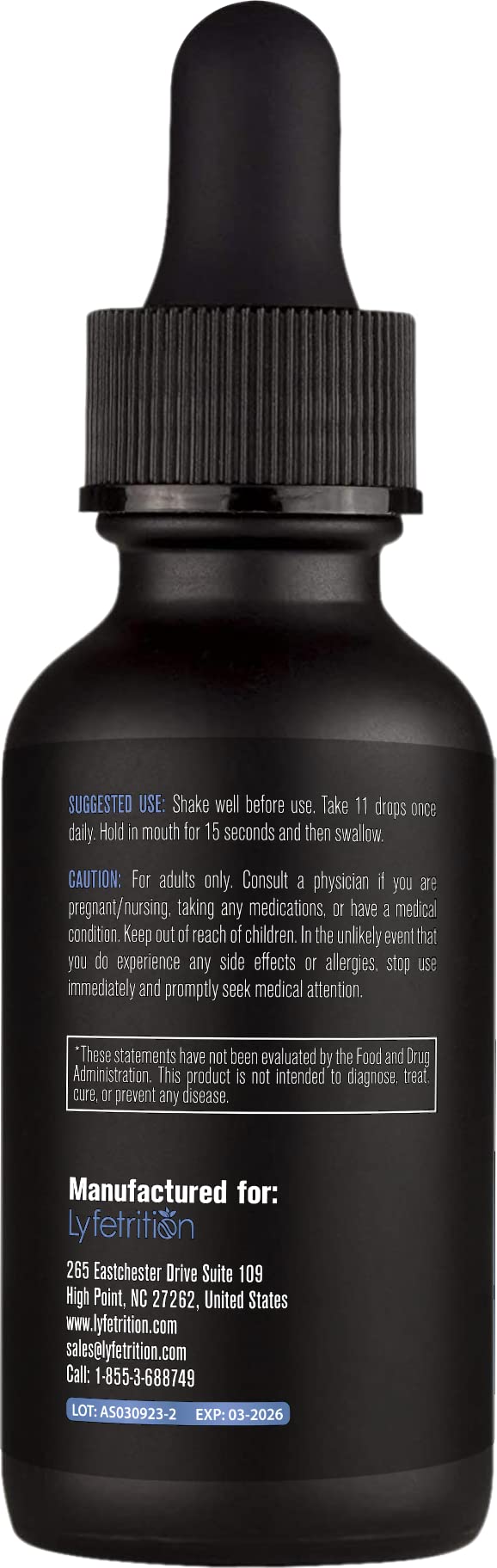 Lyfetrition Boswellia 455 mg, 4 Oz Liquid, 220 Servings, Made in USA, Quick Absorption, Quality Potent Ingredients, Third-Party Tested, Non-GMO, GMP Certified, Cruelty-Free
