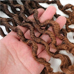 Karida Goddess Locs Crochet Hair 14 Inch, 8 Packs Faux Locs Crochet Hair for Black Women, Pre Looped Crochet Faux Locs With Curly Ends (14 Inch (Pack of 8), 1B/4/30#)