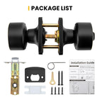 Goldenwarm Matte Black Door Knobs Interior, Privacy Bedroom Door Knob with Lock, Black Interior Door Knobs Bathroom 6 Pack