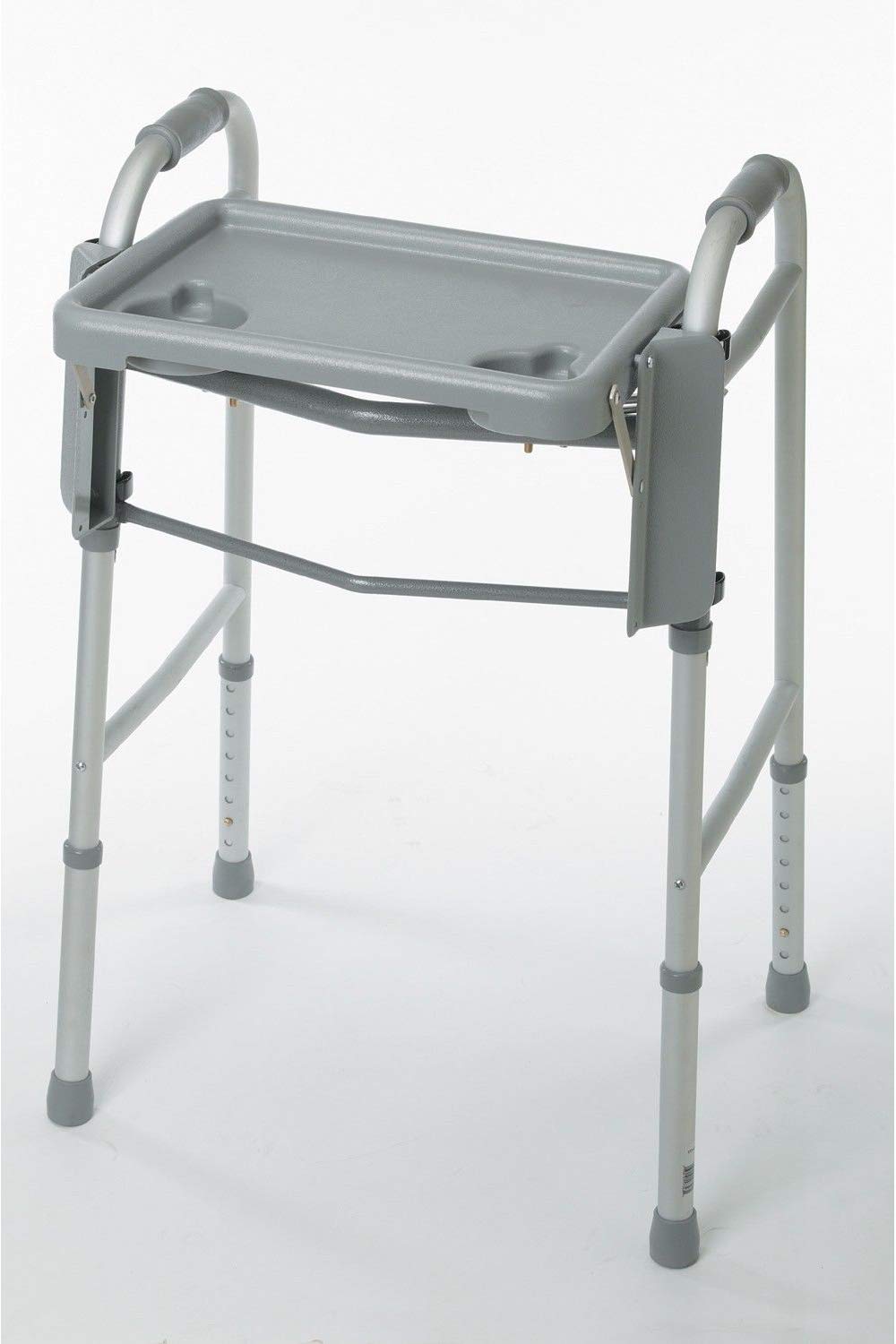 Medline Walker Flip Tray Table with 2 Cup Holders, Universal Tray for Standard Folding Walkers, Mobility Accessories for Home, Medical Equipment Accessories, Gray, 1 Count