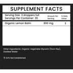 Khroma Herbal Products Organic Lemon Balm 30 Servings - 800 MG Per Serving - 2 FL OZ Liquid - Melissa Officinalis