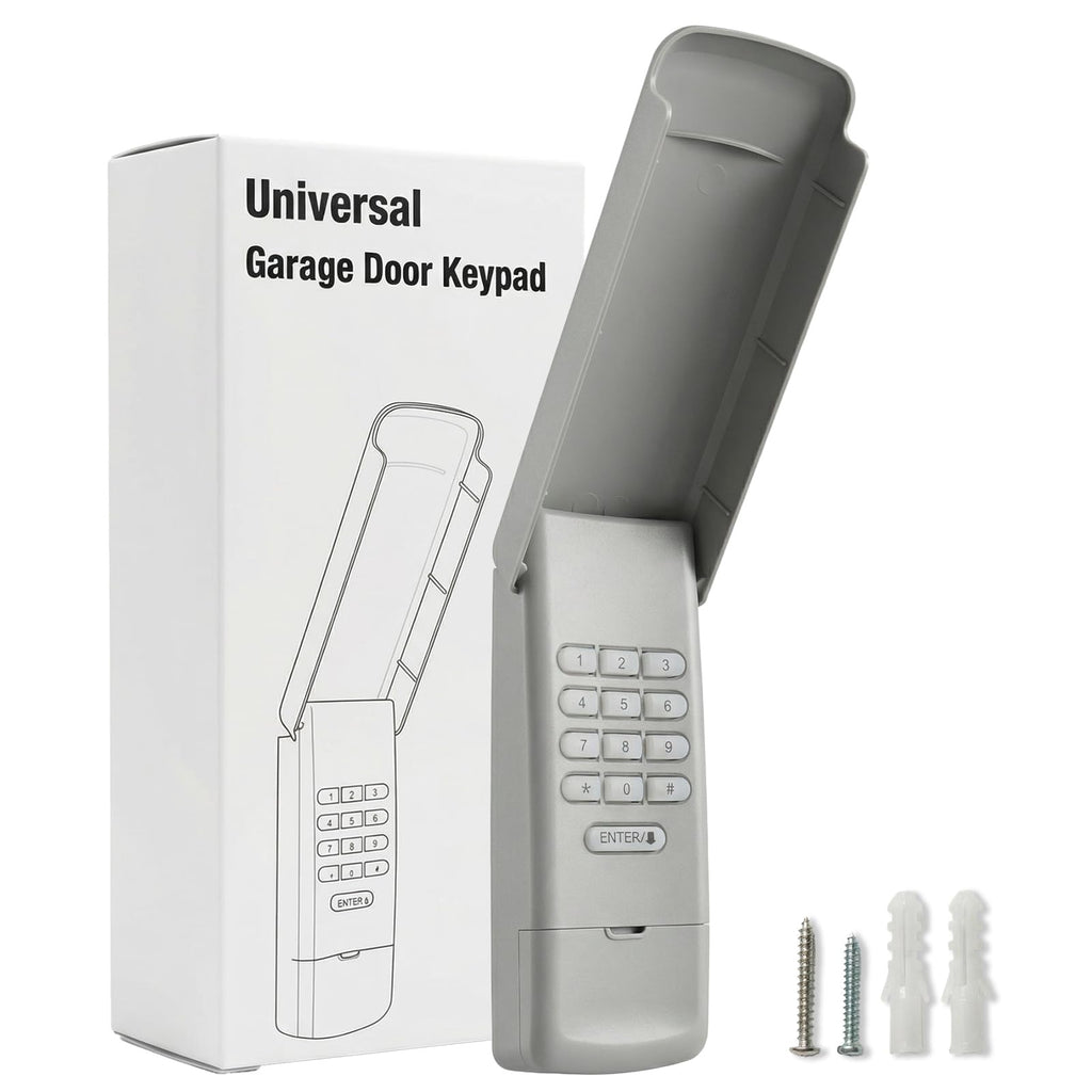 Universal Garage Door Opener Keypad Wireless Keypad Keyless Entry Compatible with LiftMaster Chamberlain Craftsman Genie Overhead Linear Wayne Dalton Garage Door Opener Remote Learn Button Dip Switch