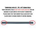 Replacement Horizontal Pool Leg, Pole & Frame Support Bar Gray Oval Compatible with Bestway & Coleman Power Steel 18ft x 48in and 16ft x 48in Above Ground Swimming Pools (Fits 2022+ Models)
