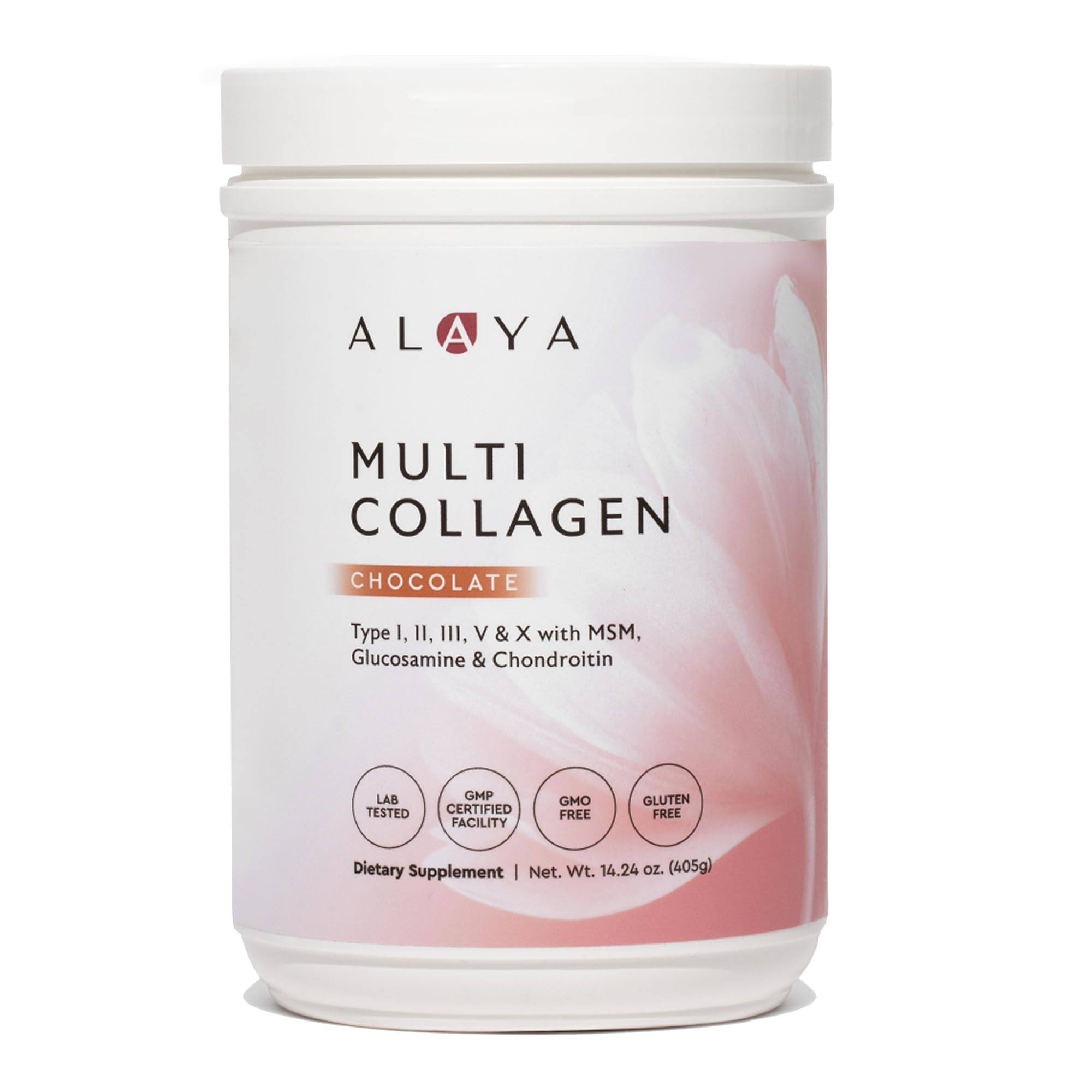 Alaya Multi Collagen Powder - Type I, II, III, V, X Hydrolyzed Collagen Peptides Protein Powder Supplement with MSM + GC (Chocolate)