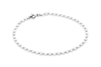 Miabella Italian 925 Sterling Silver or 18K Gold Plated Silver Sparkle Mirror Link Chain Bracelet for Women, Made in Italy (SI, Length 8 Inches)