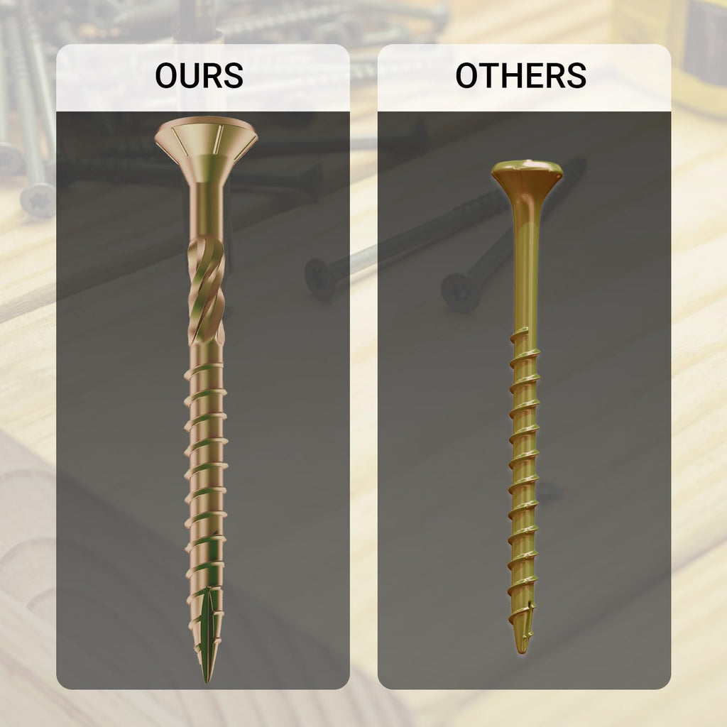Deck Screws 3 Inch, #10 x 3'', Rust Resistant, Brown Epoxy Coated, Outdoor Screws, Torx/Star Drive, T25 Bit,5lb