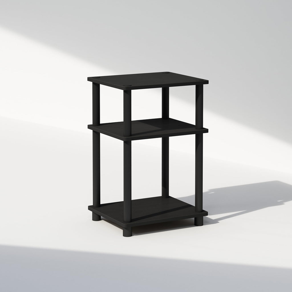 Furinno JUST Toolless 3-Tier Night Stand, Open Storage, Americano