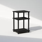 Furinno JUST Toolless 3-Tier Night Stand, Open Storage, Americano