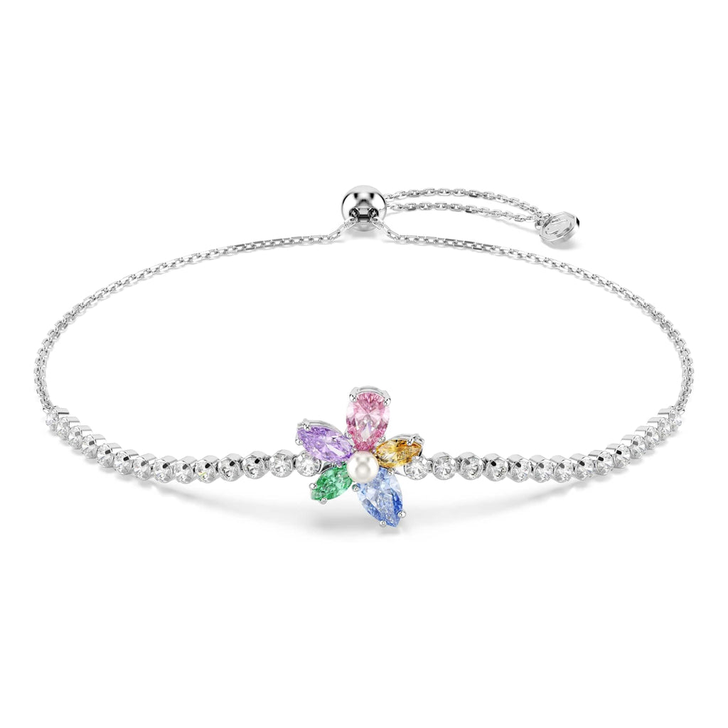 Swarovski Ariana Grande x bracelet, Mixed cuts, Flower, Multicolored, Rhodium plated