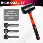 LOZAGU 2-Pack Rubber Mallet Hammer Set, 16oz & 35mm Tool for Flooring, Tent Stakes, Woodworking, Camping, Crafts, Jewelry Wood