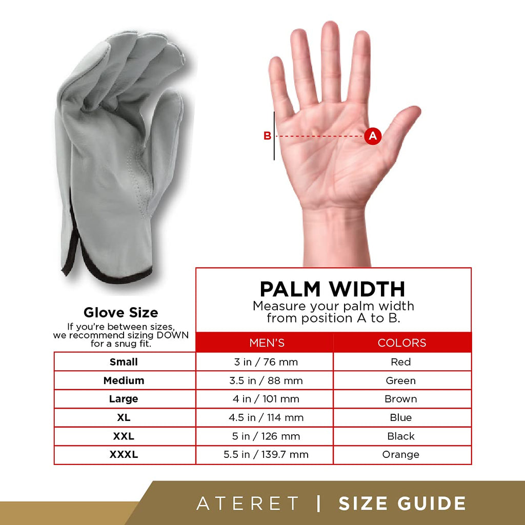 ATERET 12 Pairs Small Heavy Duty Durable Cowhide Leather Work Gloves I Driver Gloves for Truck Driving, Warehouse, Gardening, Farming