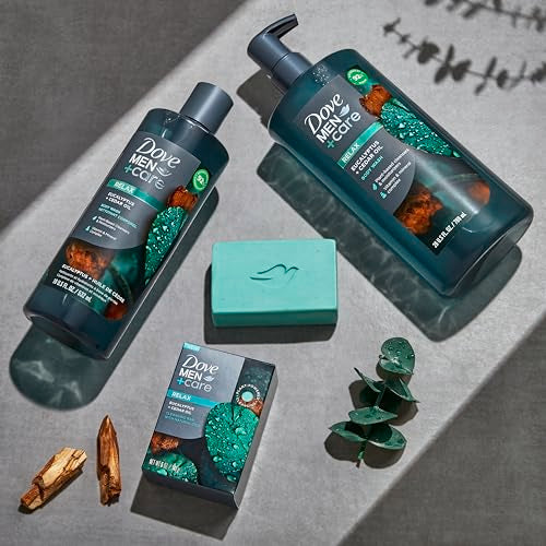 Dove Men+Care Whole Body Deodorant Cream with Body Wash Eucalyptus Cedar Oil Plant Powered 2 Items