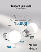 Sunco 10 Pack A15 LED Ceiling Fan Light Bulbs E26 Medium Base CRI92 4000K Cool White 8W Equivalent 60W, 800 Lumens, Dimmable Waterproof Super Bright Appliance Indoor Outdoor UL