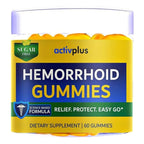 ACTIV PLUS Hemorrhoid Treatment to Reduce Re-occurrences & Easier Regularity with Stool Softener | 7 Clinically Studied hemorrhoid Ingredients | Plant-Based Sugar Free Lemon 60 Vegan Gummies