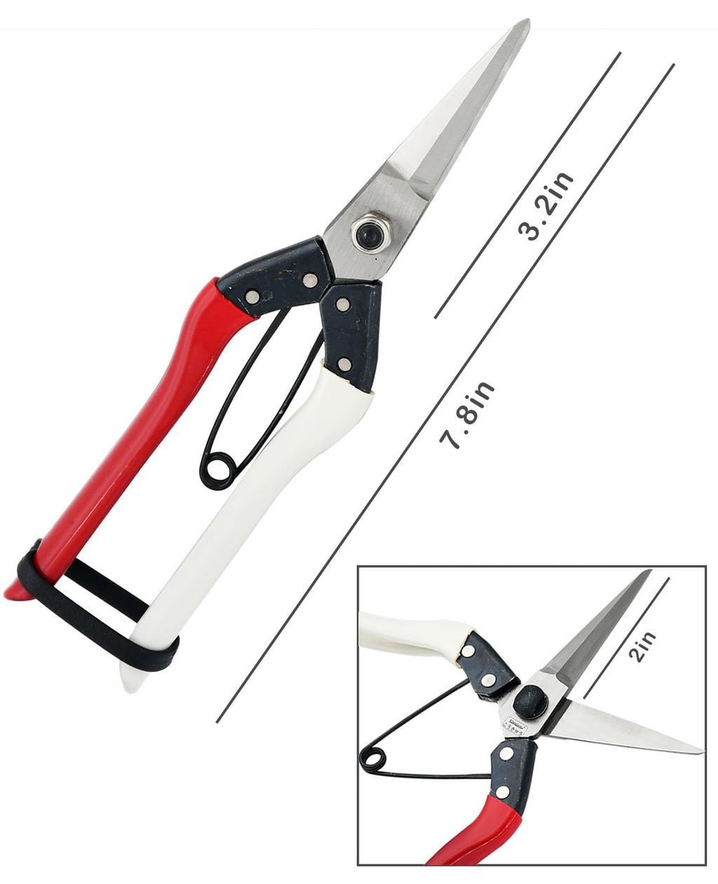 Double-Edge Garden Shears Micro-Tip Pruning Shears Extra Heavy Straight Garden Scissors Effortless Cuts Pruning Shears for Gardening Clippers for Plant Herb Flower Harvesting Fruits vegetables
