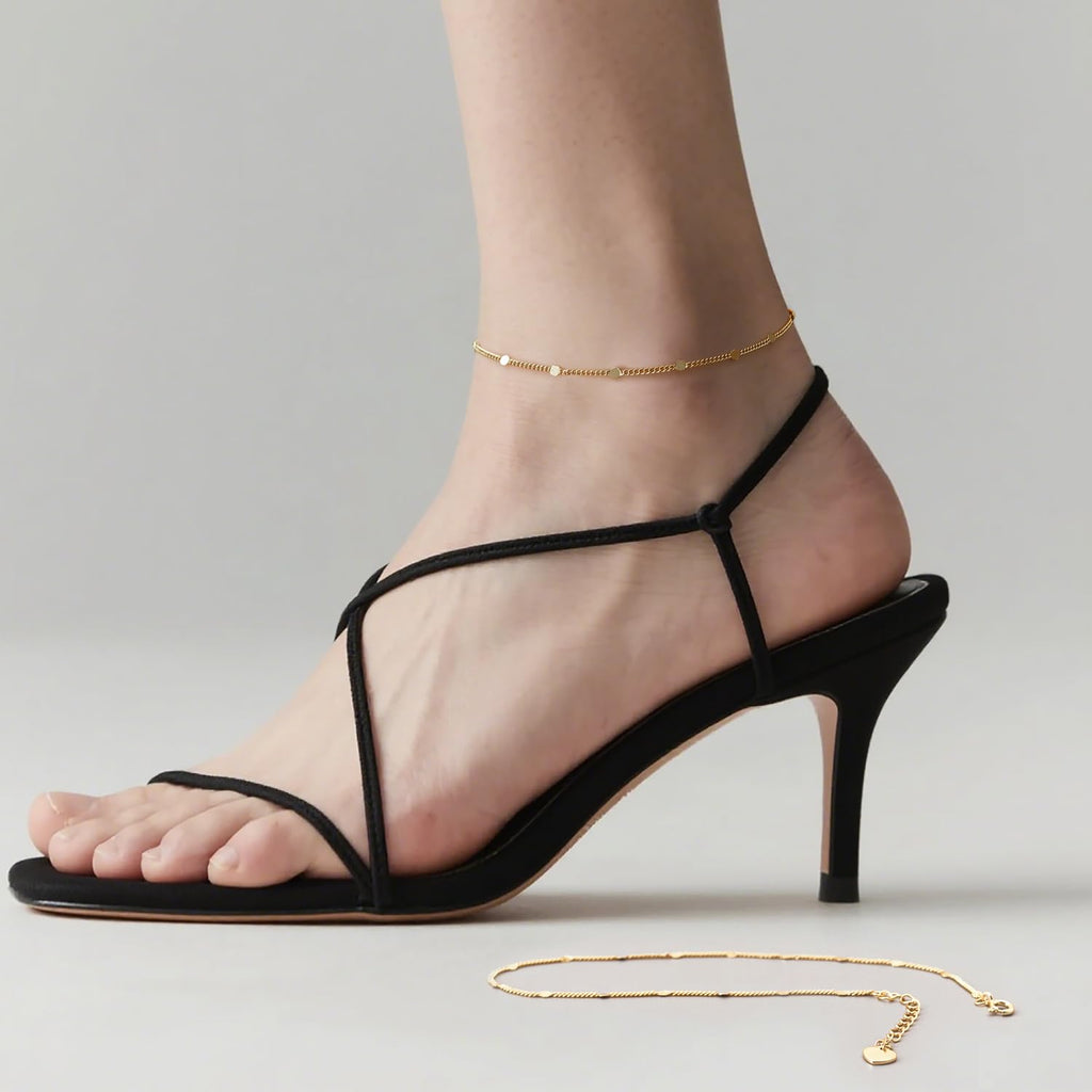AOZELAN 14K Gold Anklets for Women Gold Ankle Bracelets for Women