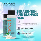 Keragen - Brazilian Keratin Smoothing Treatment, Blowout Straightening System for Dry and Damaged Hair, Formaldehyde Free, 2 Oz - Eliminate Curls and Frizz, Fine to Medium Hair