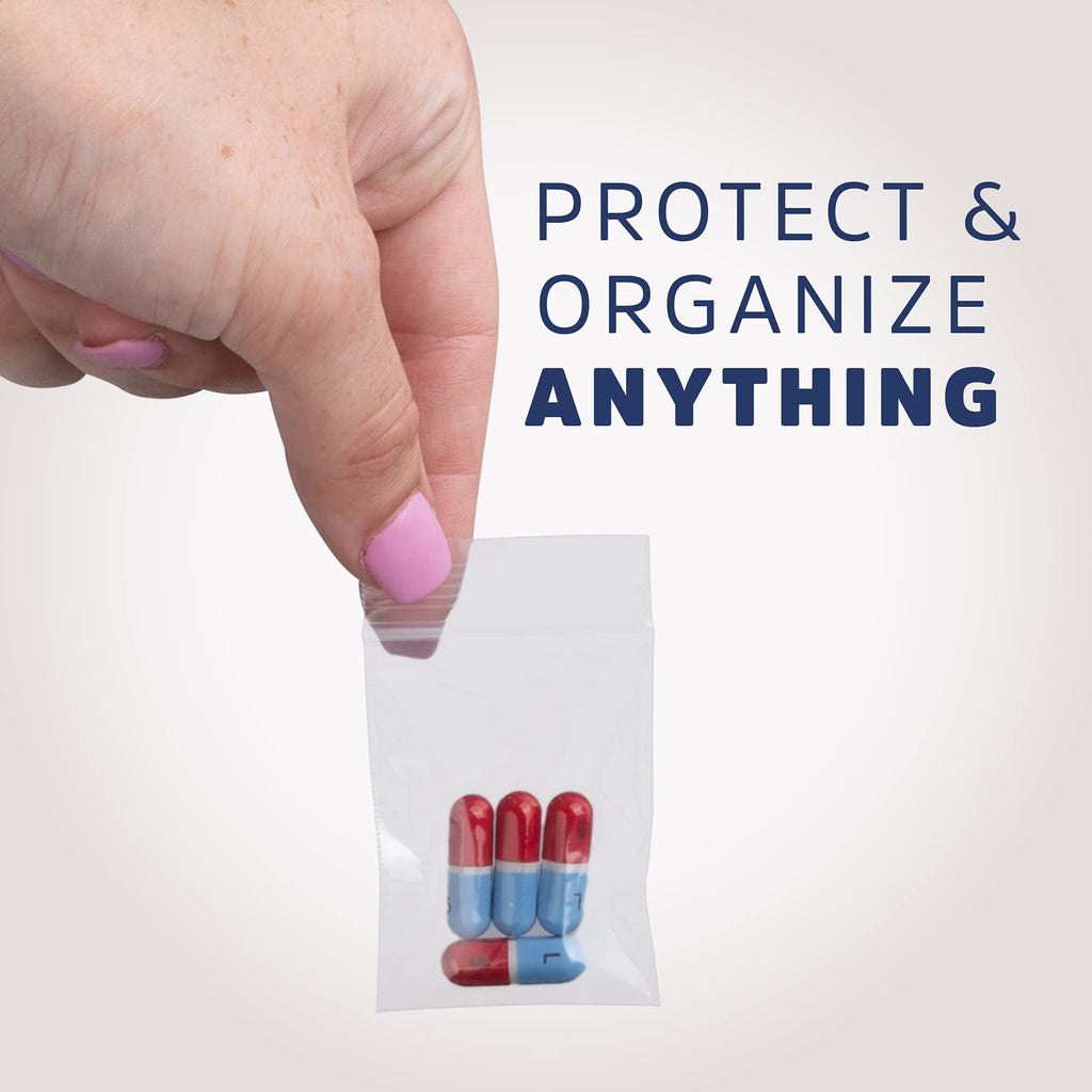 30,000 Case - 1.5" x 2" Small Zip Bags, Clear Plastic Reclosable Jewelry Bags, 2.5 Mil Thick, with Resealable Zip Top Lock for Jewelry, Pills, Meds, Powders, Beads, Seeds, etc. - GPI