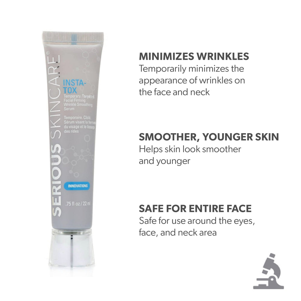 Serious Skincare - IMPROVES the appearance of deep wrinkles, fine lines, under eye bags, crow's feet, forehead and upper eyelid lines.