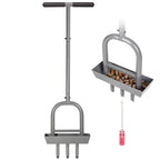 Walensee Lawn Aerator Coring Tool with Soil Core Storage Tray, 38.2" Manual Yard Plug Aerator with 3 Tines, Grass Aeration Gardening Tool with Cleaning Tool for Lawn Care and Compacted Soil