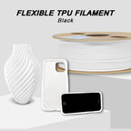 YOUSU Flexible TPU 3D Printer Filament， White TPU Filament 1.75mm 1kg, Dimensional Accuracy +/- 0.03 mm, 95A Shore Hardness and Good Layer bonding Performance.