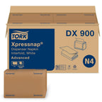 Tork Xpressnap White Dispenser Napkins N4 Advanced Interfold 1-Ply for Hygienic Dispensing 12 Packs of 500 (6000 Total) - (DX900)