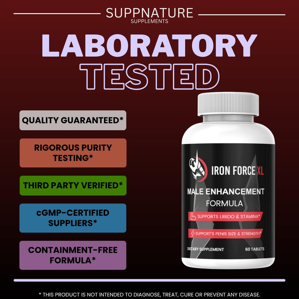 SuppNature Iron Force XL Pills for Men, Iron Force XL Supplement Male Support Formula*, 60 Count
