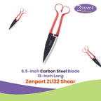 Zenport ZL122 Heavy Duty Onion & Sheep Shears – 13-Inch Double Bow Shear with 6.5-Inch Carbon Steel Blades, Spring-Loaded Garden & Harvest Cutting Tool