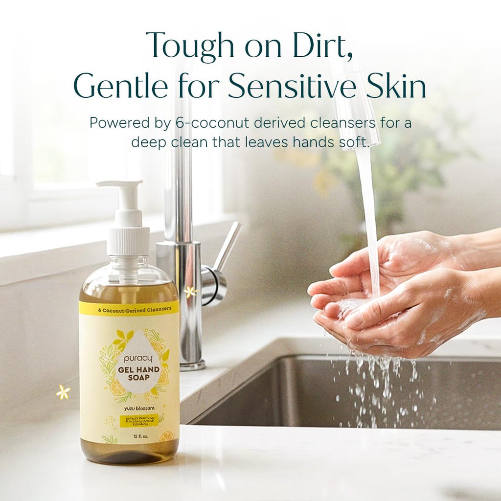 Puracy Organic Hand Soap, For the Professional Hand Washers We've All Become, Moisturizing Natural Gel Hand Wash Soap, Liquid Hand Soap Refills for Soft Skin (12 fl.oz, Yuzu Blossom) 2-Pack