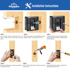 HOMOTEK 2 Pack Privacy Pocket Door Lock Hardware with Pull - Replace Old Or Damaged Sliding Door Locks Quickly and Easily, 2-3/4”x2-1/2”, for 1-3/8” Thickness Door, Black
