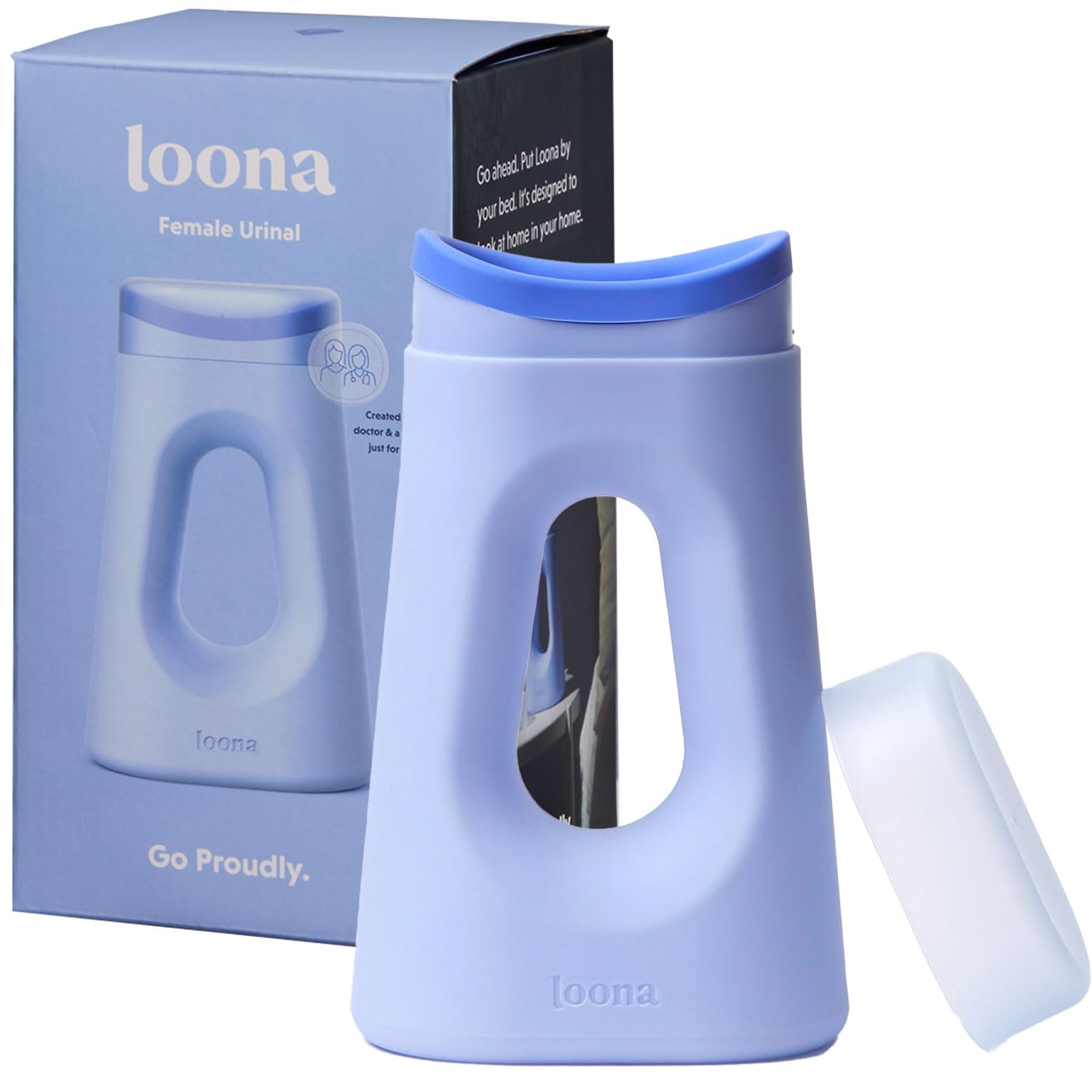 Loona Premium Female Urinal - Quiet, No Splash Design for Women - Ideal for Bedside, Travel, and Outdoor Use - Loona Blue - HSA/FSA Eligible