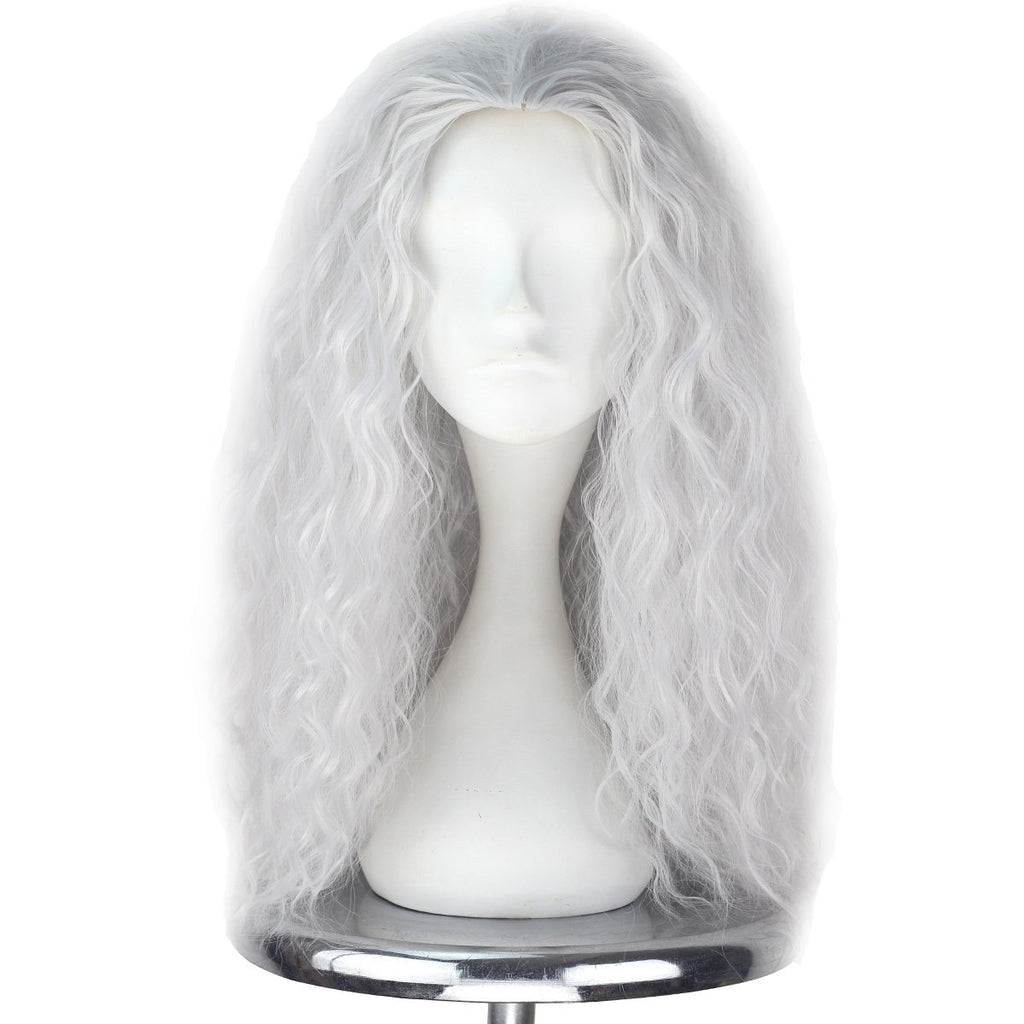 Witch Wig Old Lady Wig Women Long Grey Curly Costume Cosplay Wig