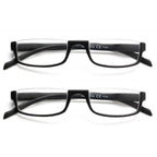 Kerecsen Half Frame Reading Glasses for Men & Women, Lightweight Comfort-Fit Design with Spring Hinges (5Black, 2.00)