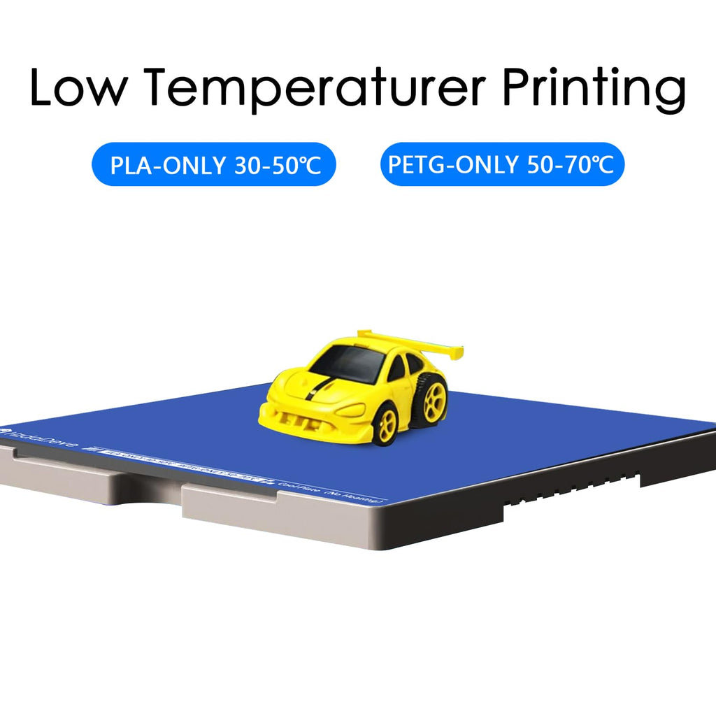 HzdaDeve Upgraded Cool Plate for X-Maker Joy Low Temperature Cold Build Plate 128X128MM Double Sided Smooth Board Sheet Bed PEI Platform for AOSEED3D Printer (No Heating/No Glue)