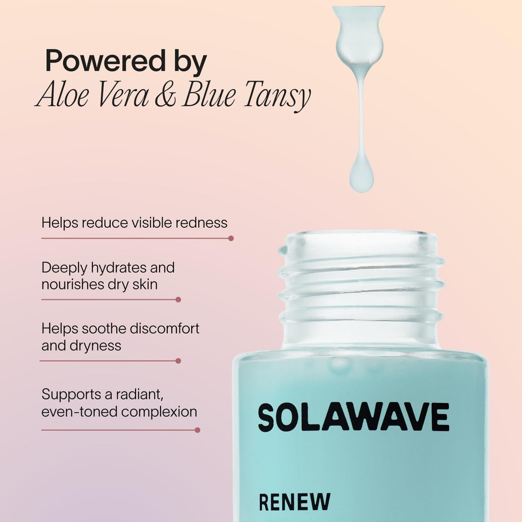 Solawave Renew Complex Serum for Face & Neck | Boost the Effects of Facial Wand | Red Light Therapy for Face & Microcurrent Facial Device for Anti-Aging & Skin Tightening