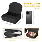 WLUSEAXI 12Pack Black Gift Boxes with Lids, 12×9.8×3.1 Inch Groomsmen Proposal Box, Luxury Black Gift Box with Ribbon for Bridesmaid Box, Graduation, Christmas, Wedding, Birthday, Party