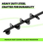 ERYTLLY Bulb Planter, Auger Spiral, Garden Planter Tool 2.5 x 16.5 inch,Rapid Umbrella Hole Digger for Planting Bulb Seedlings Bedding Tulips, and Digging Weeds Roots