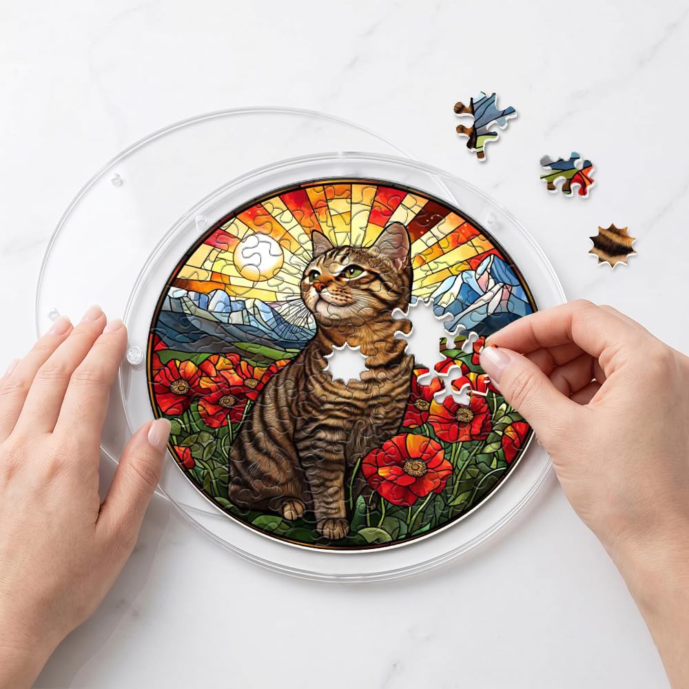 zhuoyaju Acrylic Jigsaw Puzzle Suncatcher, Stained Glass Suncatcher Puzzle