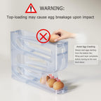 Sotfamily Egg Holder for Fridge, Auto Rolling Egg Dispenser for Refrigerator, Kitchen - Space-saving Egg Roller/Organizer/Storage/Container/Tray - 2 Packs for 56 Large Size Eggs(Frosted Clear)