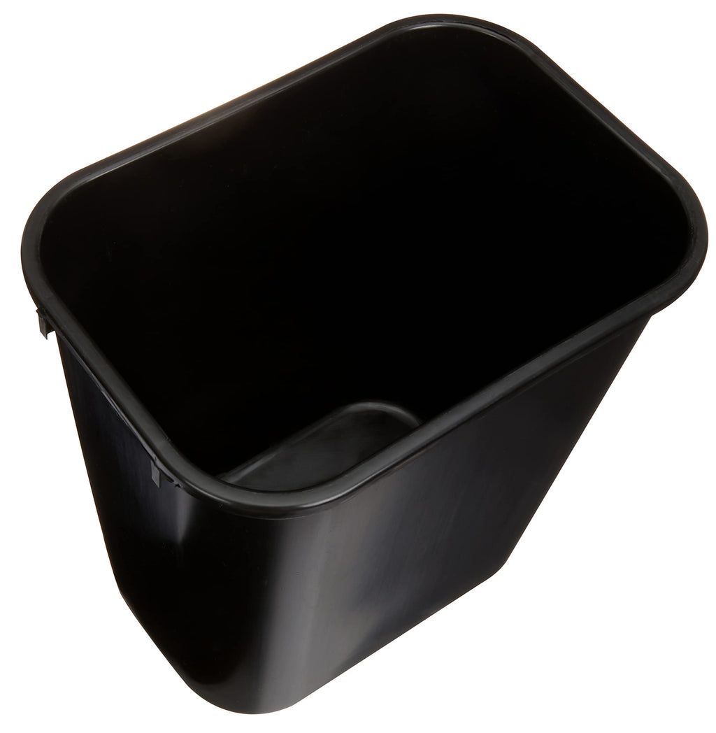 Amazon Basics Rectangular Plastic Office Wastebasket,14.4"L x 10.3"W x 15"H, 7 Gallon, Easy to Clean, Black, Pack of 2