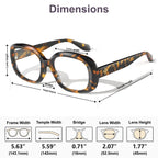 VISOONE Oversized Round Computer TR90 Blue Light Blocking Glasses for Women Men Lavinia