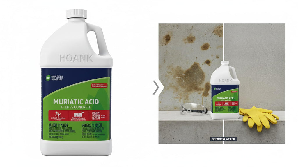 (4 Gallons) - Muriatic Acid for Swimming Pools & Spas, Removes Mortar from Bricks - 90% Low-Fume pH Stabilizer & Cleaner for Concrete & Masonry Surfaces, Clears Rust & Scale Build-Up - Ready to Use