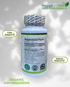 TAMPUGREEN Organic Ashwagandha 675 mg Root Extract with Black Pepper Stress, Mood & Balance Support Non-GMO Made in USA 120 Caplets