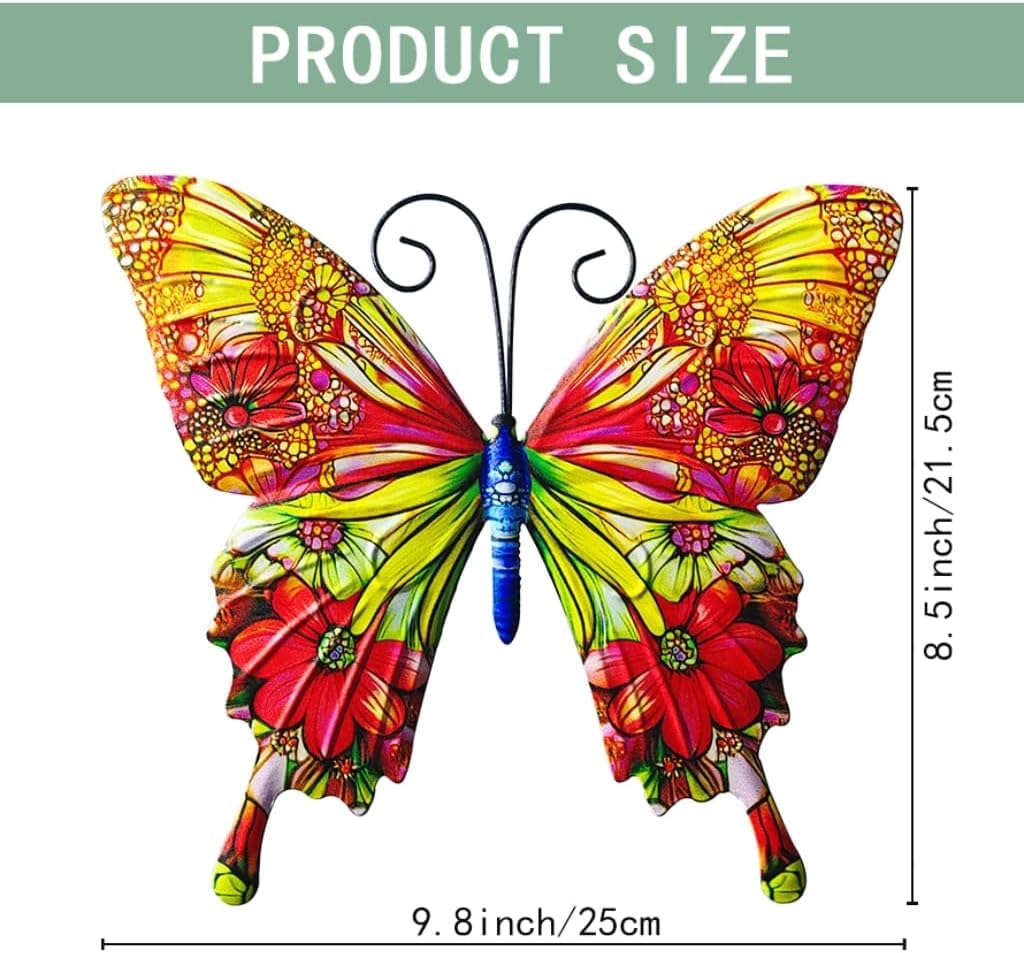 RLPZDWH Metal Butterfly Wall Art Decor, 4 Pack