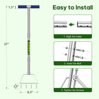 Leweio Manual Lawn Aerator Spike Tool, Semi-Assembled, Non-Clogging Spike Aerator with 4 Steel Spikes, Ergonomic Handle & Reinforced Welding for Yard Grass Aeration - Green