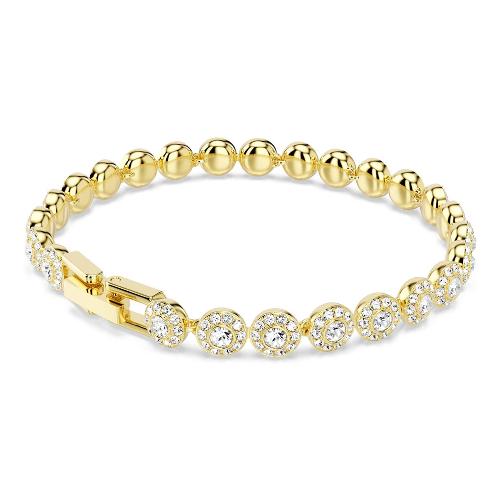 Una Angelic bracelet, Round cut, White, Gold-tSwarovski One plated