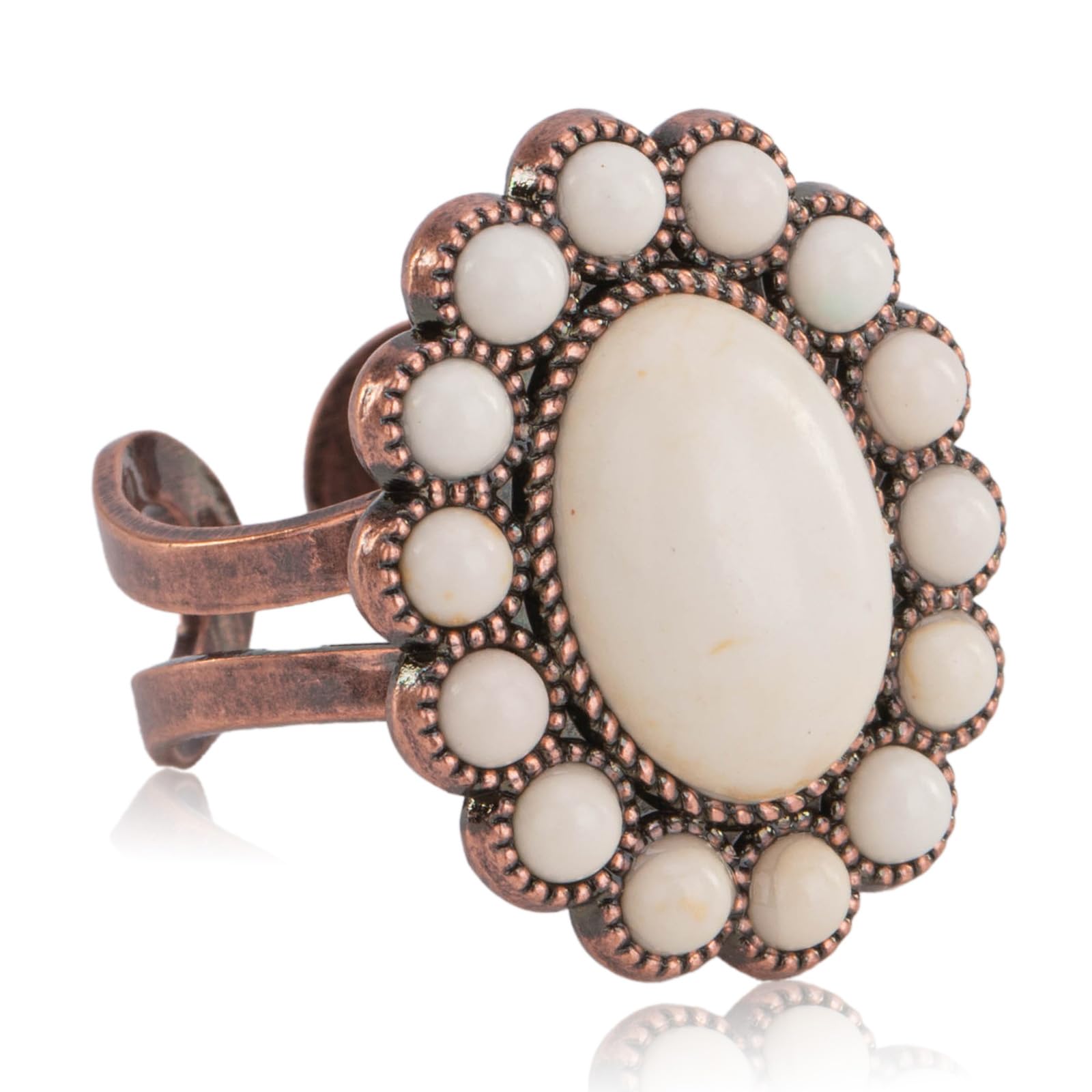 Montana West Rustic Couture's Turquoise Knuckle Cuff Flower Ring for Women