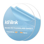 KINLINK 9in Plexiglass Sheets 1/8 inch Thick, 3mm Clear Circle PET Plastic Sheet for DIY Project, Craft, Cake Disk, Table top, Acrylic Sign and Wedding Invitation 2 Pack